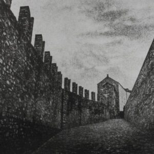 “Castlegrande, Bellinzona Ticino” © David Aimone. Approx. 10x14" handcrafted gum oil print on Arches Platine paper. Signed single edition print offered by GALLERY5X7.
