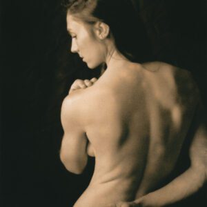 “Celina, Back Portrait” © David Aimone. Approx. 7x9" handcrafted alternative process lith print on Oriental Seagull silver gelatin paper. Signed, max. edition of 10 prints offered by GALLERY5X7.