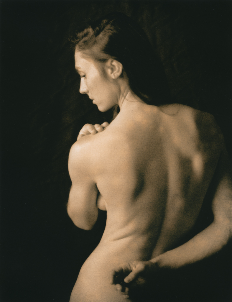 “Celina, Back Portrait” © David Aimone. Approx. 7” x 9" handcrafted alternative process lith print on Oriental Seagull silver gelatin paper. Signed, max. edition of 10 prints offered by GALLERY5X7 at $325.