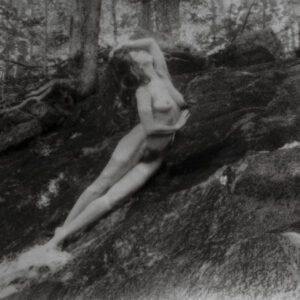 “Kelsey, Falls Figure” © David Aimone. Approx. 7.5x10.5" handcrafted bromoil print on Ilford MG Classic. Signed single edition print offered by GALLERY5X7.