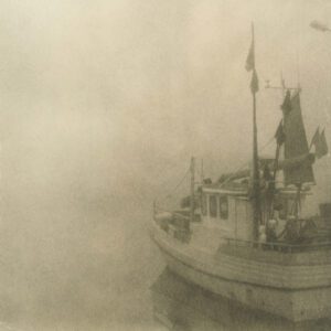"Boat" © Sarah Lycksten. Approx. 7x9" handcrafted alternative process photograph (silver emulsion Lith print). Signed original print offered by GALLERY5X7.