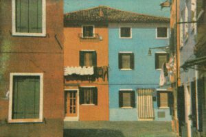 “City Of The Sun 1" © Anna Melnikova. From the series "City of the Sun" The Venetian Lagoon. Burano, Italy. Approx. 7x11" (18.5x27.5cm) handcrafted alternative process photograph (gum bichromate print, four natural-pigment color layers on Lana watercolor paper). GALLERY5X7 offers this original, signed print.