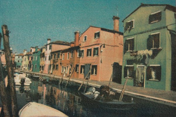 “City Of The Sun 2" © Anna Melnikova. From the series "City of the Sun" The Venetian Lagoon. Burano, Italy. Approx. 7x11" (18.5x27.5cm) handcrafted alternative process photograph (gum bichromate print, four natural-pigment color layers on Lana watercolor paper). GALLERY5X7 offers this original, signed print.