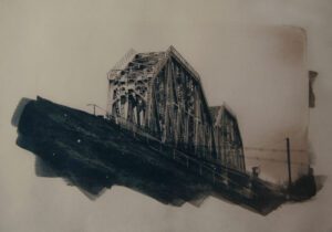 “The Last Bridge 3” © Anna Melnikova. Approx. 11x15" (28x38cm) handcrafted alternative process photograph (original cyanotype print, double toning on Fabriano Artistico paper from a digital negative). Offered by GALLERY5X7 as a single print and tryptich series.