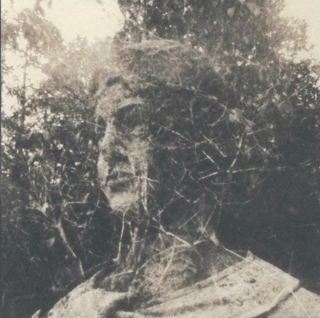 "Amalgamation 2, Toned" © Victor Senkov. Print from handmade pinhole plate from vintage Soviet Svema B/W film. Approx. 5.1x5.1" (13x13cm) handcrafted alternative process photograph (cyanotype, toned). GALLERY5X7 offers this signed, numbered and stamped original artist print at $250.