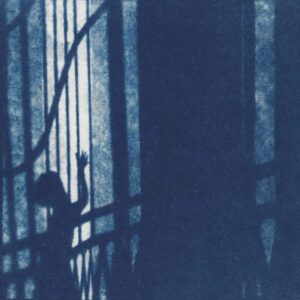 "Orpheus" © Victor Senkov. Print from handmade pinhole plate from vintage Soviet Svema B/W film. Approx. 5.1x5.1" (13x13cm) handcrafted alternative process photograph (cyanotype, toned). GALLERY5X7 offers this signed, numbered and stamped original artist print.