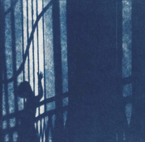 "Orpheus" © Victor Senkov. Print from handmade pinhole plate from vintage Soviet Svema B/W film. Approx. 5.1x5.1" (13x13cm) handcrafted alternative process photograph (cyanotype, toned). GALLERY5X7 offers this signed, numbered and stamped original artist print.