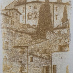 "Assisi" © Alan Glover. Approx 7x5” handcrafted gum bichromate print from a single negative using watercolour pigments on Hahnemuhle Platinum Rag paper. GALLERY5X7 offers this original print, signed on the mount (mount size 12x8.25”).