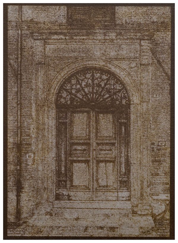"Church Door Norcia" © Alan Glover. Approx 7x5” handcrafted gum bichromate print from a single negative using watercolour pigments on Hahnemuhle Platinum Rag paper. GALLERY5X7 offers this original print, signed on the mount (mount size 12x8.25”).