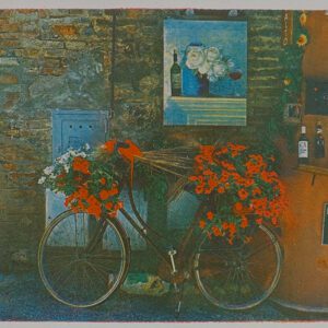 "Wine Shop Italy" © Alan Glover. Approx 11x7.5” handcrafted gum bichromate print from 3 negatives using watercolour pigments on Hahnemuhle Platinum Rag paper. GALLERY5X7 offers this original print, signed on the mount (mount size 16x12”).
