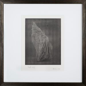 "Angels Wing 2" © Mat Hughes. Approx. 7x9.5" (18x24cm) handcrafted warm-toned silver gelatin tree bark still-life study from scanned large format 4x5 negative. Printed on fibre paper and bonded on 16x16" (40.5x40.5cm) Forex foamboard ready for framing. Edition of 3 unique, signed prints.